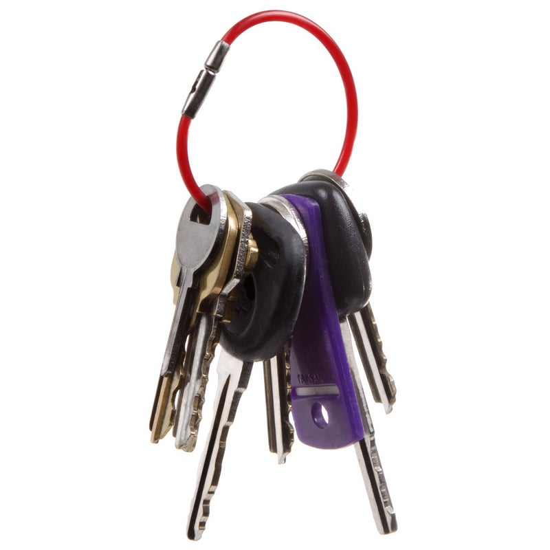 Aerobind Aeroflex 5" Inch Red Steel Key Rings (10 Pack) - 1.59" Diameter - Image 2
